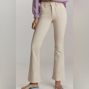 MOTHER Cream Flare Jeans